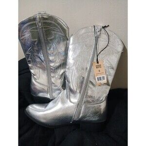 Madden NYC Silver Metallic Women’s Cowboy Boots Size 5 New With Tags
